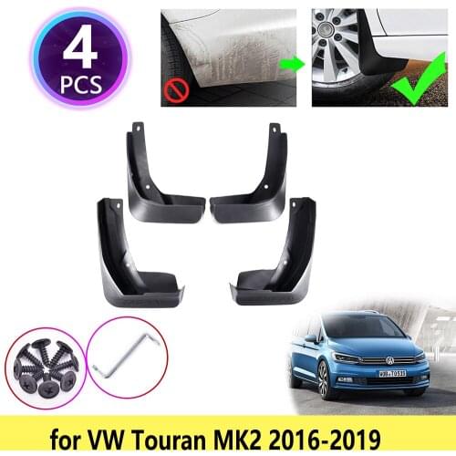 For VW Volkswagen Touran 2016 2017 2018 2019 MK2 4 PCS Mudguards Mudflap Fender Mud Flaps Splash Guards Front Rear Accessories
