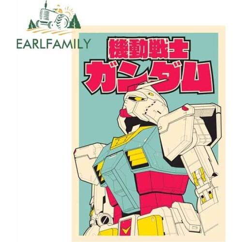 EARLFAMILY 13cm for RX-78-2 Gundam Car Stickers Vinyl Personality Scratch-proof Bumper Windshield Trunk Decal for JDM