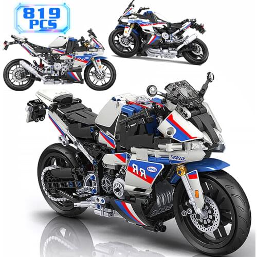 ERBO Technical Moc Creation Famous Race Motorcycle Building Blocks Locomotive Model Bricks Diy Toys for Adult Brithday Gifts