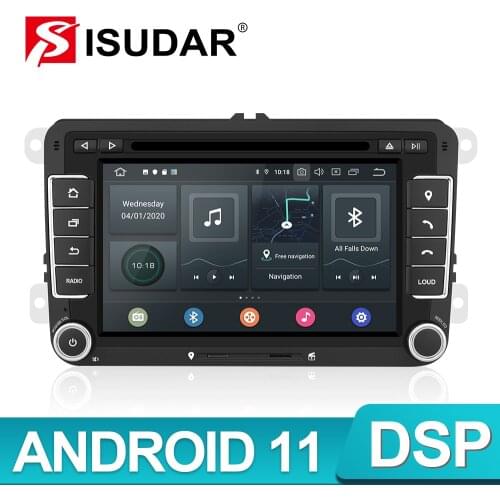 Isudar 2 Din Android 10 Radio For VW/Golf/Tiguan/Skoda/Fabia/Rapid/Seat/Leon Canbus Car Multimedia Player Automotivo GPS DVD DSP