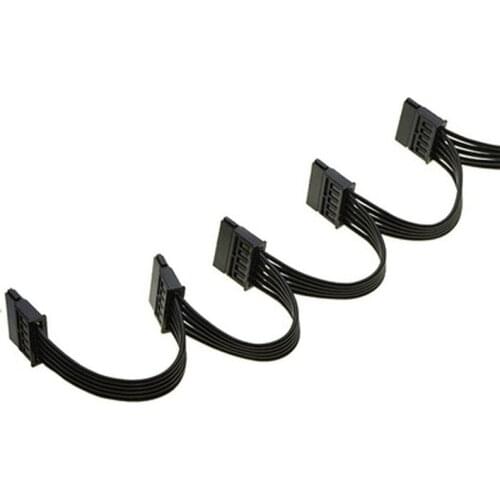 Quality 4Pin IDE 1 to 5 SATA 15Pin Hard Drive Power Supply Splitter Cable for DIY PC Sever 18AWG 4-Pin to 15-Pin Power
