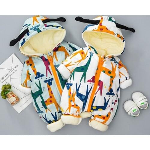 New baby clothes autumn/winter heavy winter clothes baby plus fleece jumpsuit