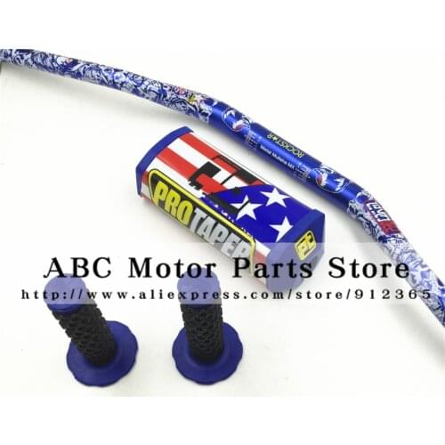 PT PRO Taper Bar pads 1-1/8" Dirt Bike MotorCross Fat Bar MX Aluminum Racing Handlebar Metal Mulisha Pack Handle Grips CRF KLX