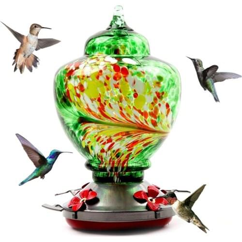 Bird Feeder Paint Glass S Hook Hanging Flower Feeding Port Hummingbird Feeder Food Container For Garden Outdoors Patio