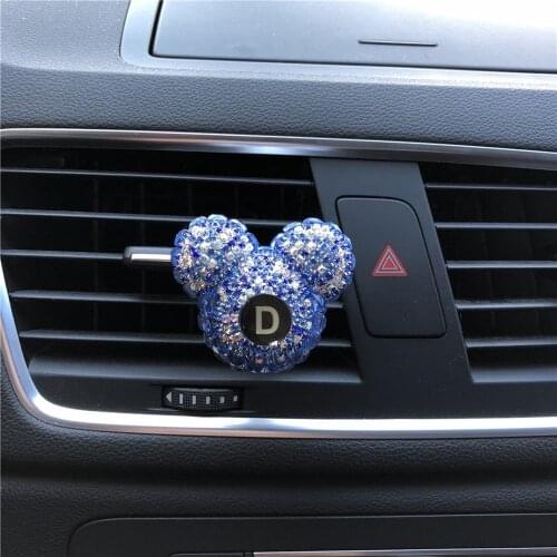 English Letter Beautiful Rhinestone Diamond Car Perfume Air conditioning outlet Solid Perfume Car Air Freshener Car Accessories