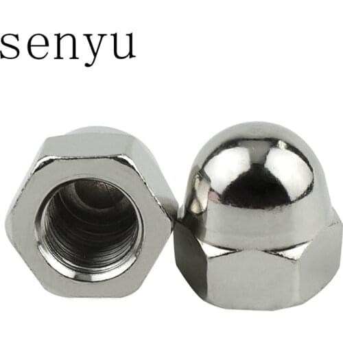 LUHUICHANG M3 M4 M5 M6 M8 M10 M12 M14 M16 Nickel plated Hex Hexagon Acorn Nut Cap Decorative Cover Semicircle Dome Nuts