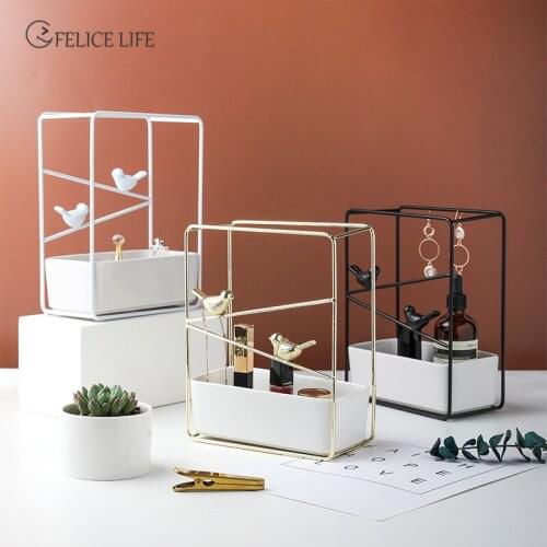 Small Bird Wrought Iron Flower Pot Set Wall Hanging Decoration Succulent Flower Pots Ceramic Artificial Plant Pot Garden Decor