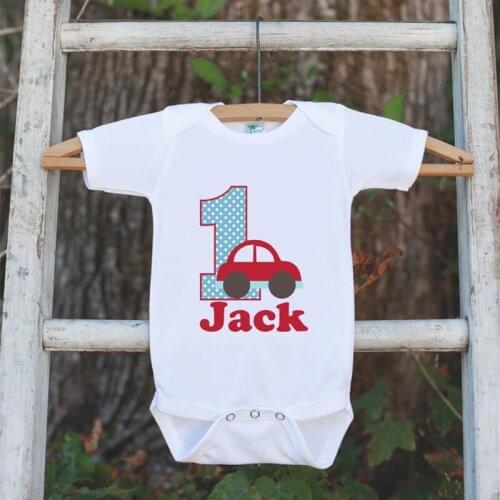 Customize personalized baby name shirt Outfit boy girl One year old 1st first birthday decoration gift Photo props present favor