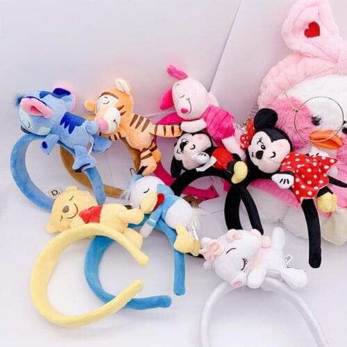 Fashion Disney Headdress Mickey Minnie Tigger Wash Face Hair Band Korean Hair Accessories For Girl Headband Cosplay Plush Gift