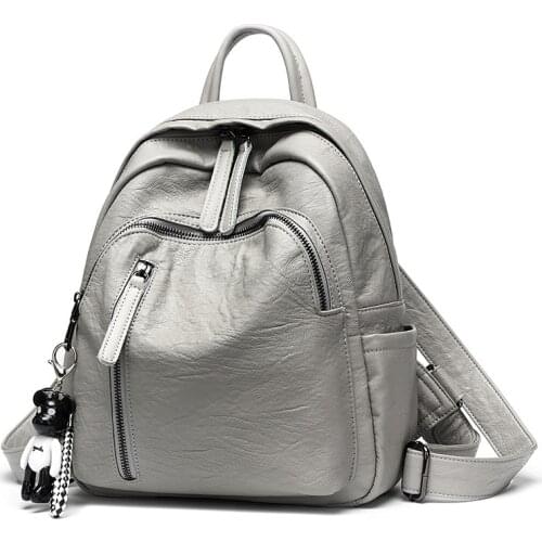 Fashion Women Backpack Leather Backpack Girls Shoulder Bags Casual Rucksacks mochila feminina Travel Ladeis Back Pack 2019 C957