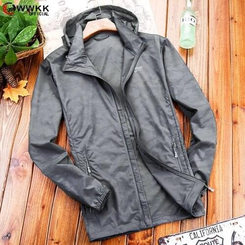 WWKK 2021 Men Hiking Jacket Waterproof Quick Dry Camping Hunting Clothes Sun-Protective Outdoor Sports Coats Anti UV Windbreaker