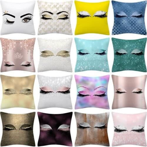 Eyelash Cushion Cover 45x45 Polyester Multicolor Pillowcase Decorative Sofa Cushions Throw pillow Nordic Home Decor Pillowcover