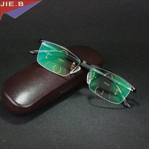 New Ultra Light antifatigue Progressive Multifocal Commercial Reading Glasses men Bifocal Intelligence diopter glasses TR90 Legs