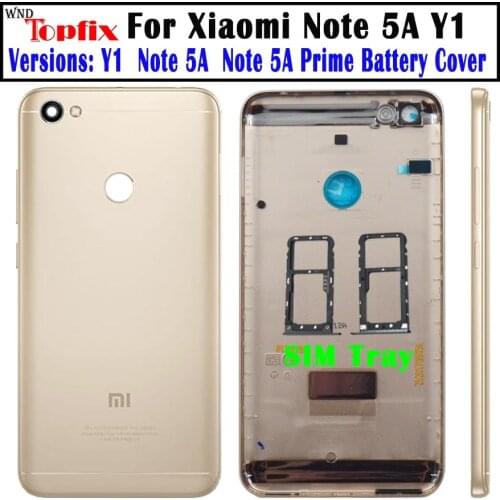 New Cover For XIAOMI Redmi Note 5A MDT6 Back Door Replacement Battery Case Side Buttons Redmi Note 5A Prime Battery Back Cove