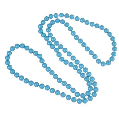 Synthetic Glass pearl Charm Round Blue pearl Beads For 8mm Long Nnecklace 36inch For Noble Ladies Party Gifts Wholesale H873