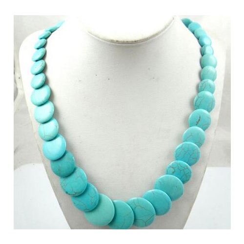 Wholesale fashion Natural stone Turquoises Round cake Pendant Handmade jewelry making Necklaces A1