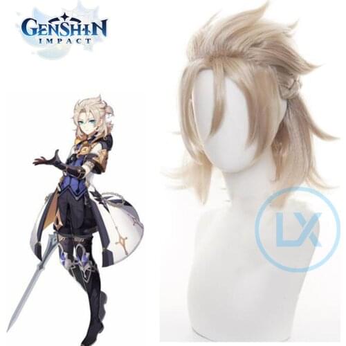 Game Genshin Impact Albedo Cosplay Wigs Anime Halloween Carnival For Men Heat Resistant Synthetic Hair