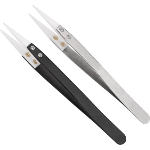 NICEYARD Straight Aimed Tweezers High Temperature Resistant Precision Anti-oxidation Stainless Steel Handle