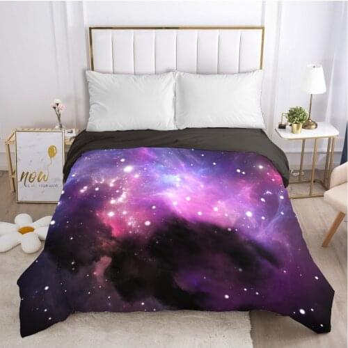 Galaxy Duvet cover Quilt/Blanket/Comfortable Case Double King Bedding 240*220 240x260 Black for Home lilac colour