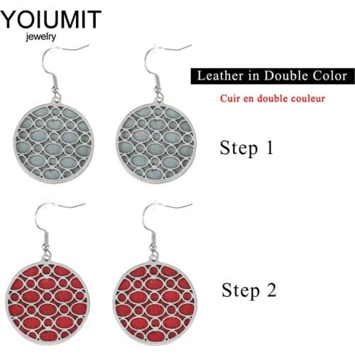 Cremo Luxe Dangle Earrings For Women DIY Stainless Steel Jewelry Reversible Leather Drop Earring boucle d'oreille femme 2019