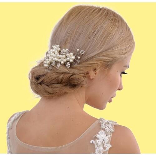 ZMHP05 Silver Golden Wedding Hair Clips Bridal Hairpins Stunning Wedding Head Jewelry in Hair Bridal Hair Accessories Hair Comb