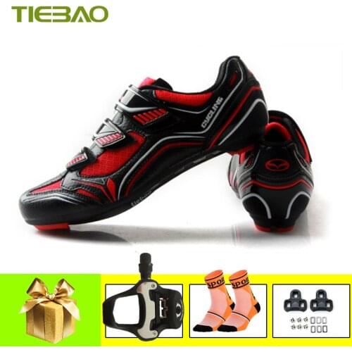 Tiebao Cycling Shoes Road Sapatilha Ciclismo 2019 Men Breathable Bicicleta Carretera Shoes Self-locking Superstar Bike Sneakers