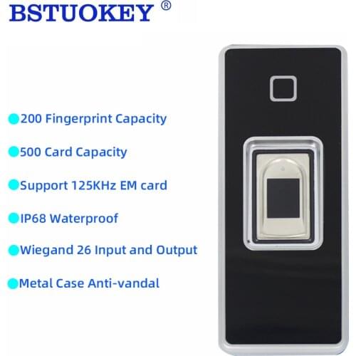 Door Access Controller Fringerprint Recognition Device Kit 200 Fingerprint 500 ID Card Reader Waterproof 125khz Access Control