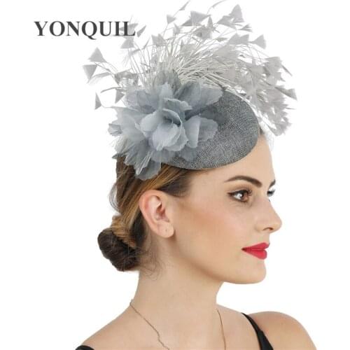 Ladies Party Fascinator For Weddings Elegant Women Fashion Headwear With Flower Hair Accessories Church Chapeau Cap On Hair Band