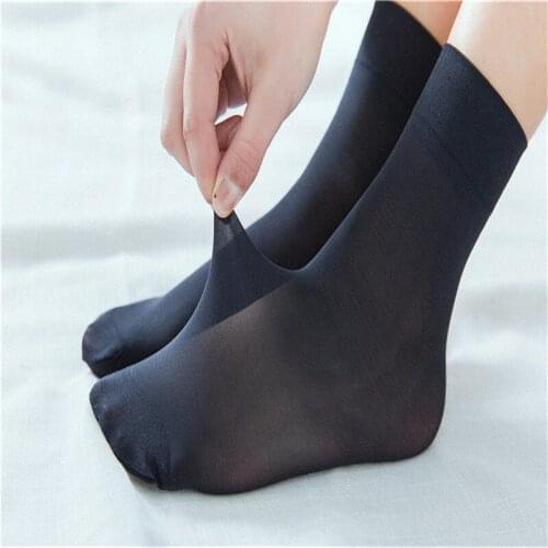 ZDL-280 Summer Style Women Solid Color Girl Breathable Ultra-Thin Elastic Silky Meias Short Socks 100 Pairs
