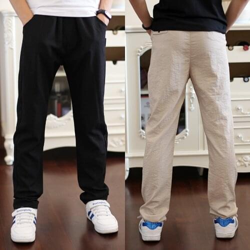 4-18T Summer Pants For A Boy Sweatpants 2019 New Casual Solid Elastic Waist Boys Pants Cool And Breathable Children Clothes