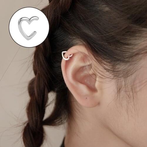 Fashion Punk Love Pendientes Clip Earrings for Women Trendy Jewelry Clip Earring Jewelry Hoop Fake Piercing Earrings