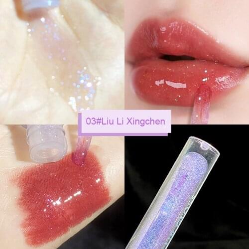 Women Lip Oil Lip Gloss Transparent Glass Lip Water Gloss Moisturizing Lip Gloss Long Lasting Lipstick Women Lip Cosmetics TSLM1