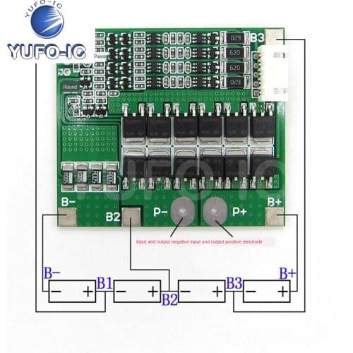 1PCS 4 String 12.8V Lithium Iron Phosphate Battery Protection Board 6/30/50/100A Current Four Strings Balanced Inverter
