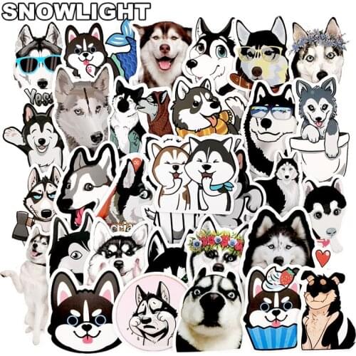 10/50pcs/pack Siberian Husky Dog Animal Vsco Cartoon Stickers For Laptop Skateboard Luggage Refrigerator Notebook Laptop Toy