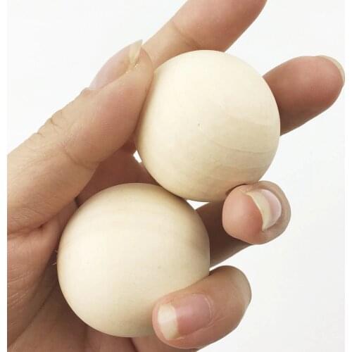 Lets Make 40mm Large Round Ball 10PC Unfinished Natural Wood Beads Wood Crafts DIY Crafts Wooden Beads Baby Teether Wood Toys