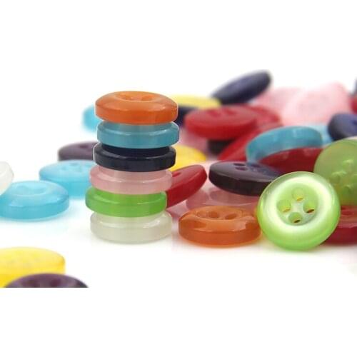 10pcs/lot Four eyes round pearl shirt button ladies shirt buckle spring and summer cardigan button color resin button 11.5mm