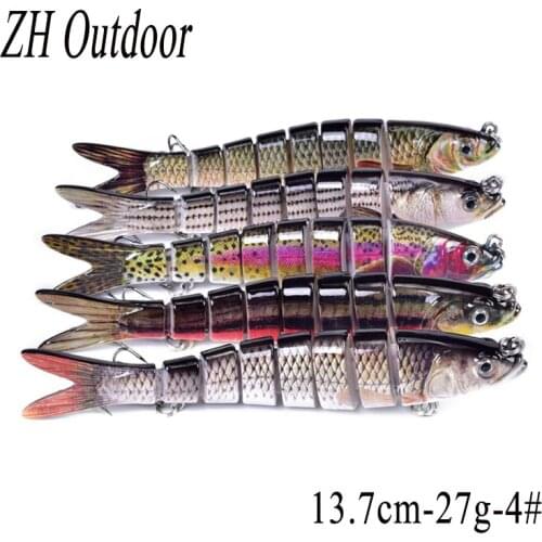 13.7cm-27g-4# Sinking Wobblers Fishing Lures Jointed Crankbait Swimbait 8 Segment Hard Artificial Bait For Fishing Tackle Lure