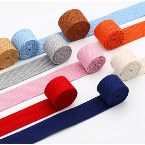 2yards/Lot 38mm Cotton Webbing Strap Canvas Cotton Ribbon DIY Knapsack Strapping Bags Crafts For Belt Bag Dog Accessories