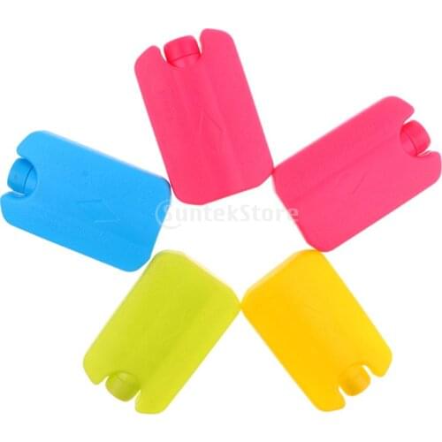 5Pcs Portable Reusable Plastic Ice Blocks Freezer Cool Pack Cooler Box Bag Holder for Outdoor Camping Picnic Lunch Travel