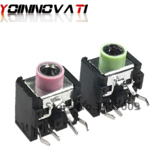 50pcs PJ306 PJ-306 light green/pink Headphones plug female 3.5MM headphone socket Double track socket Stereo socket