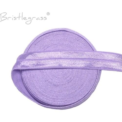 BRISTLEGRASS 5 Yard 5/8" 15mm Light Orchid FOE Fold Over Elastic Spandex Satin Kid Hairband Headband Lace Trim DIY Sewing Notion