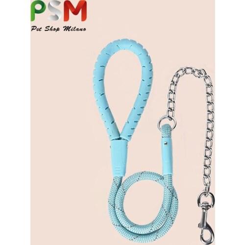 PSM Polyester Dog Leash 121cm Stainless Steel Chain Firm Not Easy To Breakdog Accessories for Large Dogs Pets Accessories