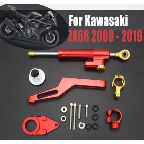 For Kawasaki ZX6R 2009 - 2019 Set of Steering Stabilizer Damper and Mounting Bracket
