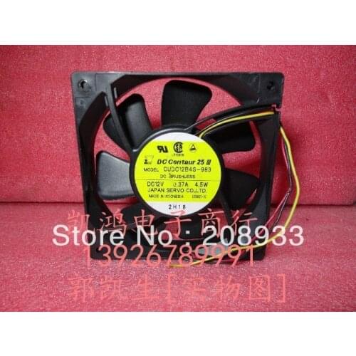 For SERVO CUDC12B4S-983 12CM 12025 12V 0.37A 3 line double ball bearing fan ++cooling fan