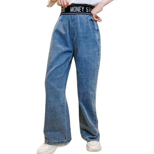 Jeans For Girl Letter Childrens Jeans Girl Spring Autumn Jeans Kids Casual Style Childrens Clothes 6 8 10 12 14