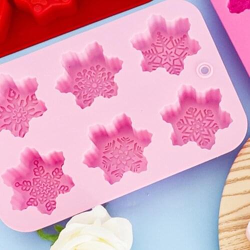 Candle Mold Multi-use Easy Clean Silicone Snowflake Shape DIY Aramis Soap Mold for Handicraft