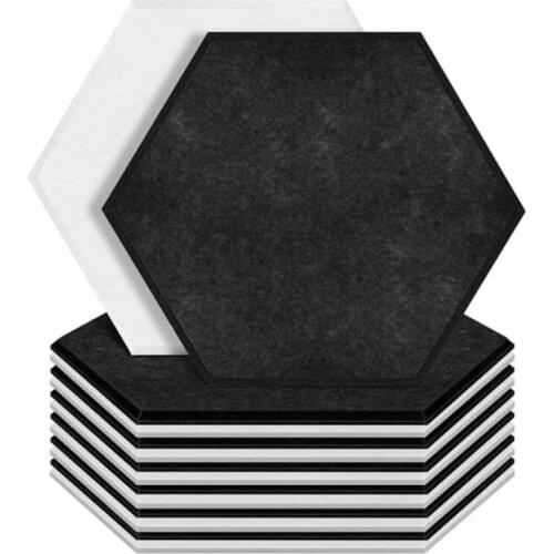 Quality 12 Pcs Hexagon Acoustic Panels Beveled Edge Sound Proof Foam Panels,Sound Proofing Padding for Studio,Acoustic Treatment