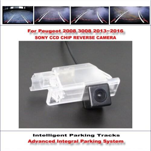 Car Rear View Camera For Peugeot 2008 3008 2013-2016 Intelligent Parking Tracks Backup Reverse Dynamic Guidance Tragectory CAM