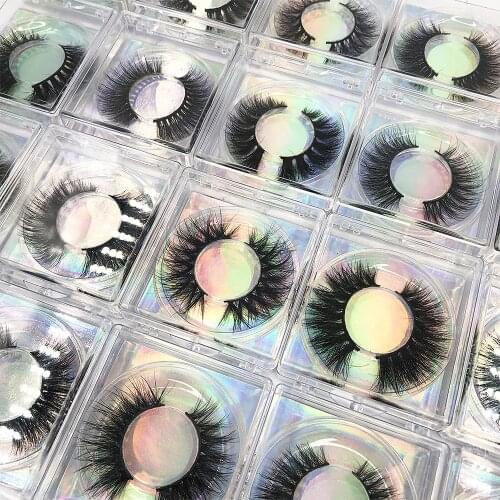 Short Thick Mink Lashes Square Eyelash Packaging 3D Mink Eyelashes Wispy Natural Lashes Vendor Fluffy 5D False Eyelash Makeup