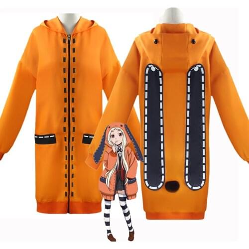 Anime Kakegurui Compulsive Gambler Runa Yomozuki Cosplay Costumes Runa Yomozuki Cute Hoodie Coat Halloween Party Cosplay Costume